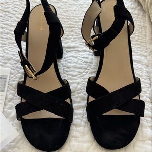 Cole Haan Black Heels with Elegant Strappy Design